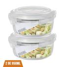 Conjunto 2 Potes De Vidro 950ml Hermético 4 Travas Marmita