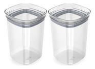 Conjunto 2 Potes Herméticos Organizador Cozinha Quadrado 1l Conjunto 2 Potes Herméticos Organizador Cozinha Quadrado 1l