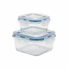 Conjunto 2 Potes Hermeticos Quadrado 520 / 800 ML - Quality