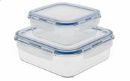 Conjunto 2 Potes Vidro com tampa Hermetica 1L / 600ml Mimo