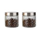Conjunto 2 Potes Vidro Rattan Tampa Inox 800ml Class Home