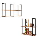 Conjunto 2 Prateleiras Decorativas Industrial Multiuso Wire BP 15mm Demolição - Desk Design