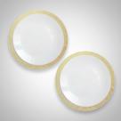 Conjunto 2 Pratos Branco Suflair Dourado Mesa Posta Festa