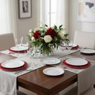 Conjunto 2 Pratos Branco Suflair Vermelho Mesa Posta Servir