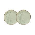 Conjunto 2 Pratos de Sobremesa 21,5 cm Ryo Bambu Porcelana Oxford