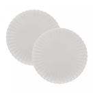 Conjunto 2 Pratos Para Sobremesa em Porcelana Pétala Branco Matt 20cm Wolff