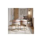 Conjunto 2 Puff Dallas com pés em metal redondo moderno para quarto ou sala - Várias Cores