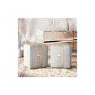 Conjunto 2 Puff Domus quadrado com detalhe em couro moderno para sala ou quarto - Várias Cores