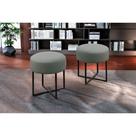 Conjunto 2 Puff Otávio Luxo Base Preta Castellar Móbile