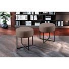 Conjunto 2 Puff Otávio Luxo Base Preta Castellar Móbile