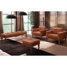 Conjunto 2 Puffs Noé Luxo Base em Madeira Maciça Castellar Móbile