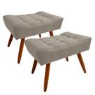 Conjunto 2 PufFs Requinte retangular pés Palito decoração Suede Castor - Sofá na Web Conjunto 2 PufFs Requinte retangular pés Palito decoração Suede Castor - Sofá na Web