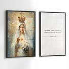 Conjunto 2 Quadros Decorativos com Moldura e Acrilico Cristal Vidro Nossa Senhora Religioso Kit para Sala, Escritorio, Hall Cozinha