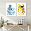 Conjunto 2 Quadros Decorativos IemanjáEOxum 45x34cm - com vidro