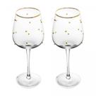 Conjunto 2 taça de vinho balls fio de ouro 350ml vidro wolff
