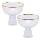 Conjunto 2 Taças de Sobremesa de Cristal com Fio de Ouro Lines 200ml Wolff Conjunto 2 Taças de Sobremesa de Cristal com Fio de Ouro Lines 200ml Wolff