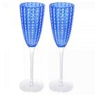 Conjunto 2 taças de vidro para champanhe Orquídea azul Lyor 200 ml Conjunto 2 taças de vidro para champanhe Orquídea azul Lyor 200 ml