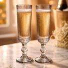 Conjunto 2 Taças Flute Champagne Cristal Elegante Para Brinde Celebração Conjunto 2 Taças Flute Champagne Cristal Elegante Para Brinde Celebração