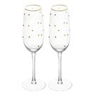 Conjunto 2 Taças Para Champanhe Balls Fio De Ouro 220ml Vidro - Wolff