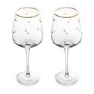 Conjunto 2 Taças Para Vinho Balls Fio De Ouro 350ml - Wolff