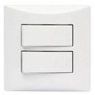Conjunto 2 Teclas Interruptor Simples 10A 250A Sobrepor Sistema X Brava Iriel Branco