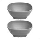 Conjunto 2 Tigela Bowl De Bambu Ecologico Quadrada Para Sobremesa 250ml 11x4,5cm