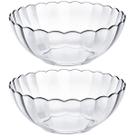 Conjunto 2 Tigelas Saladeiras Redondas 3 Litros Bowls De Vidro Bella Marinex