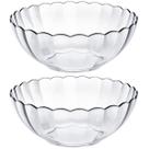 Conjunto 2 Tigelas Saladeiras Redondas 3 Litros Bowls De Vidro Bella Marinex