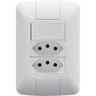 Conjunto 2 tomada 2p+t 10a + 1 interruptor simples tramontina aria com placa