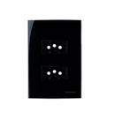 Conjunto 2 Tomada 2P+T 10A 4x2 Preto Ebony Clean MarGirius Conjunto 2 Tomada 2P+T 10A 4x2 Preto Ebony Clean MarGirius