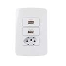 Conjunto 2 Tomada Carregador USB + Tomada 2P+T 10A B3 MarGirius