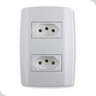 Conjunto 2 Tomadas 10A Branca 250V Casa Construção Monobloco Separadas Conjunto 2 Tomadas 10A Branca 250V Casa Construção Monobloco Separadas