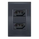 Conjunto 2 Tomadas 10A - Tramontina Liz Grafite - Tlg006 Conjunto 2 Tomadas 10A - Tramontina Liz Grafite - Tlg006