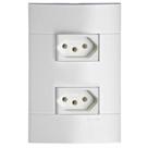 Conjunto 2 Tomadas 2 Pinos + Terra Lunare 10 Amperes 250 Volts Branco Prm4424721 Schneider Conj.