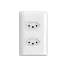 Conjunto 2 Tomadas 2 Polos + Terra Separadas 10a 220v Simon 19 Branco Conjunto 2 Tomadas 2 Polos + Terra Separadas 10a 220v Simon 19 Branco