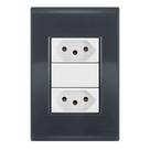 Conjunto 2 Tomadas 20A - Tramontina Liz Grafite / Branco