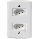 Conjunto 2 Tomadas 2P+T 10A/250V Lux2 Br Tramontina Conjunto 2 Tomadas 2P+T 10A/250V Lux2 Br Tramontina