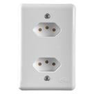 Conjunto 2 Tomadas 2P+T 10A 250V Separadas Monobloco Stylus Ilumi Conjunto 2 Tomadas 2P+T 10A 250V Separadas Monobloco Stylus Ilumi