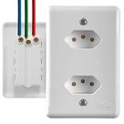 Conjunto 2 Tomadas 2P+T 20A 250V Separadas Monobloco Stylus Ilumi Conjunto 2 Tomadas 2P+T 20A 250V Separadas Monobloco Stylus Ilumi