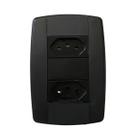 Conjunto 2 Tomadas Preta Monobloco 2P+T 10A 250V 4x2 Ilumi Conjunto 2 Tomadas Preta Monobloco 2P+T 10A 250V 4x2 Ilumi