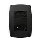 Conjunto 2 Tomadas Preta Monobloco 2P+T 10A 250V 4X2 Ilumi Conjunto 2 Tomadas Preta Monobloco 2P+T 10A 250V 4X2 Ilumi