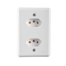 Conjunto 2 Tomadas Separadas Com Placa STYLUS 2P T 250V 10A 4 X 2 201200 ILUMI