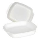 Conjunto 2 Travessa Retangular Com Alças De Vidro Opal Branco Linha Tropical 2000 Ml Kit 2 Forma Assadeira 2 Litros Original Glass