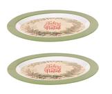 Conjunto 2 Travessas Oval Natalina Em Melamina 35x25cm