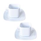 Conjunto 2 Xícaras 250ml com Pires Quadrado em Melamina