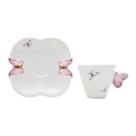 Conjunto 2 xícaras de Café Porcelana com Pires Borboletas 100ML