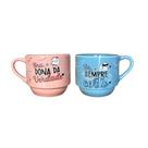 Conjunto 2 Xícaras Hotel Empilháveis Casal Flork Colorida 170 ml