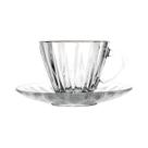 Conjunto 2 Xícaras para Café de Cristal com Fio de Ouro e Pires Radial 70ml 220370 - Lyor