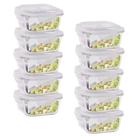 Conjunto 20 Potes Vidro 320ml Hermético 4 Travas Alimentos