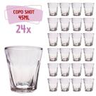 Conjunto 24 Copos Shot Vidro Tequila Cachaça Dose 45ml Bar
